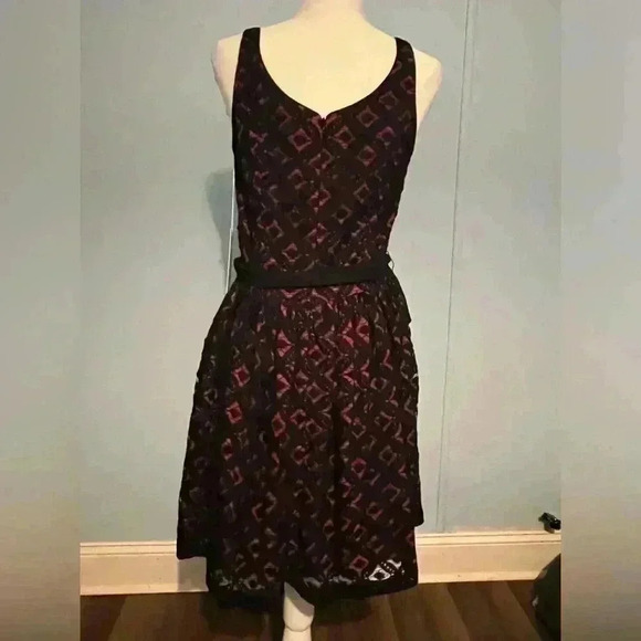 Amanda Uprichard Lacey Dress with a Pink Liner w/fabric belt Size Medium - Picture 5 of 6